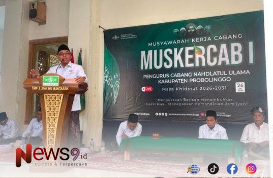 FOTO: Ketua PCNU Kabupaten Probolinggo Kiai Teguh Mahameru Zainul Hasan. @by_News9.id