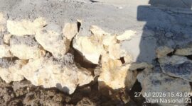 FOTO: Pasangan batu tanpa mortar di sisi luar sebelah barat yang di kelolah P3A Plakaran Hijau Senin, (27/7). @by_News9.id