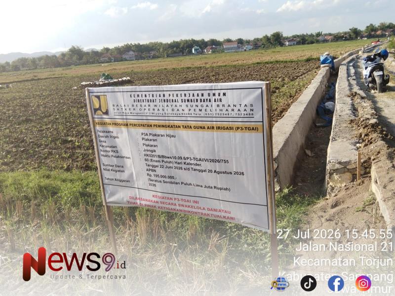 FOTO: Lokasi pekerjaan Program P3TGAI tahun 2026, di Desa Plakaran, @by_News9.id