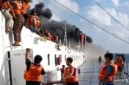 FOTO: Penumpang KM Mutiara Sentosa 2 yang terbakar di perairan utara Kabupaten Sumenep, @by_News9.id