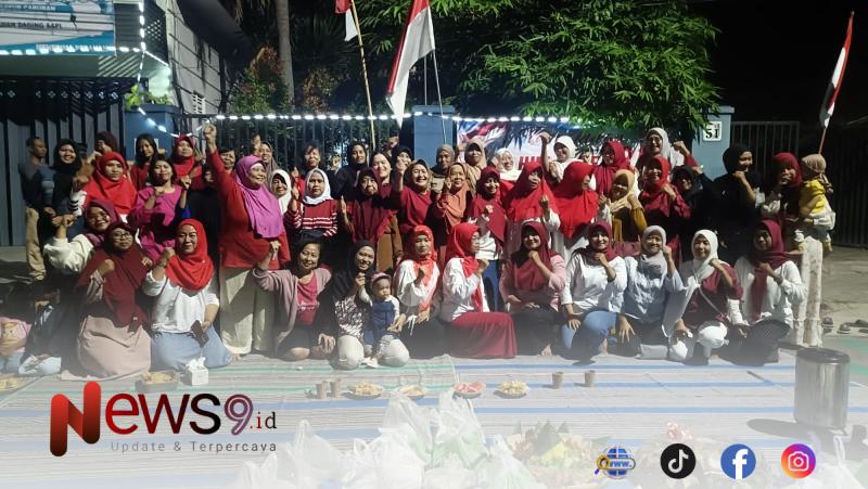 FOTO: Warga RT 17 RW 03, Kelurahan Bangunsari, Kecamatan Mejayan, dalam tasyakuran HUT RI ke 81. @by_News9.id