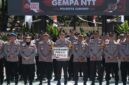 FOTO: Kapolresta Sumenep Kombes Pol Ariek Indra Sentanu, S.H., S.I.K., M.H., saat memimpin penyerahan bantuan untuk korban gempa NTT. @by_News9.id