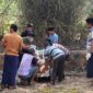 FOTO: Penemuan sesosok mayat perempuan dalam kondisi terbakar. @by_News9.id