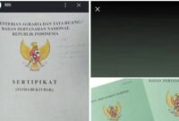 FOTO: Sertifikat hasil program Pendaftaran Tanah Sistematis Lengkap (PTSL). @by_News9.id