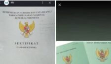 FOTO: Sertifikat hasil program Pendaftaran Tanah Sistematis Lengkap (PTSL). @by_News9.id
