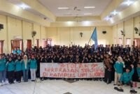 FOTO: Himpunan Mahasiswa Prodi (HMP) Pendidikan Guru Sekolah Dasar (PGSD) Universitas PGRI Sumenep pada kegiatan sosialiasasi ormawa. @by_News9.id
