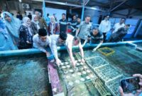 FOTO: Menteri Perdagangan RI Budi Santoso saat melepas ekspor koral hidup. @by_News9.id