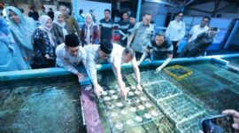 FOTO: Menteri Perdagangan RI Budi Santoso saat melepas ekspor koral hidup. @by_News9.id