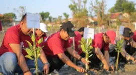 FOTO: Jaringan Media Siber Indonesia (JMSI) Kabupaten Sumenep pada penanaman mangrove. @by_News9.id