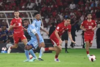 FOTO: Skuad Garuda saat melawan Singapura pada laga Grup A. @by_News9.id