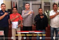 FOTO: Ketua PWRI Jawa Timur (dua dari kiri), dalam kunjungan dengan Kapolresta Sumenep, (dua dari kanan). @by_News9.id