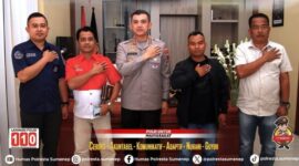 FOTO: Ketua PWRI Jawa Timur (dua dari kiri), dalam kunjungan dengan Kapolresta Sumenep, (dua dari kanan). @by_News9.id