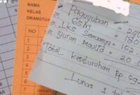 FOTO: Kartu Iuran siswa SDN 02 Rogotrunan lumajang. @by_News9.id
