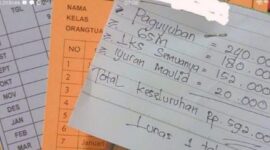 FOTO: Kartu Iuran siswa SDN 02 Rogotrunan lumajang. @by_News9.id