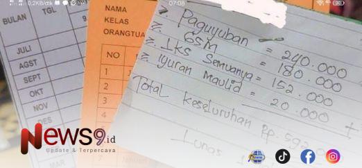 FOTO: Kartu Iuran siswa SDN 02 Rogotrunan lumajang. @by_News9.id
