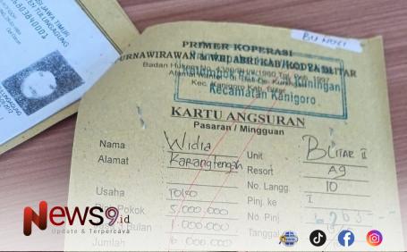 FOTO: Bukti pinjaman menggunakan identitas milik orang lain. @by_News9.id