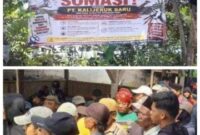 FOTO: Pemasangan Bener somasi masyarakat petani 3 desa kec .Randuagong. @by_News9.id