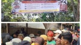 FOTO: Pemasangan Bener somasi masyarakat petani 3 desa kec .Randuagong. @by_News9.id
