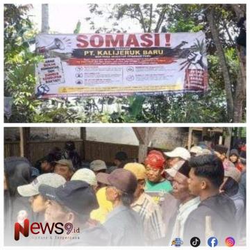 FOTO: Pemasangan Bener somasi masyarakat petani 3 desa kec .Randuagong. @by_News9.id