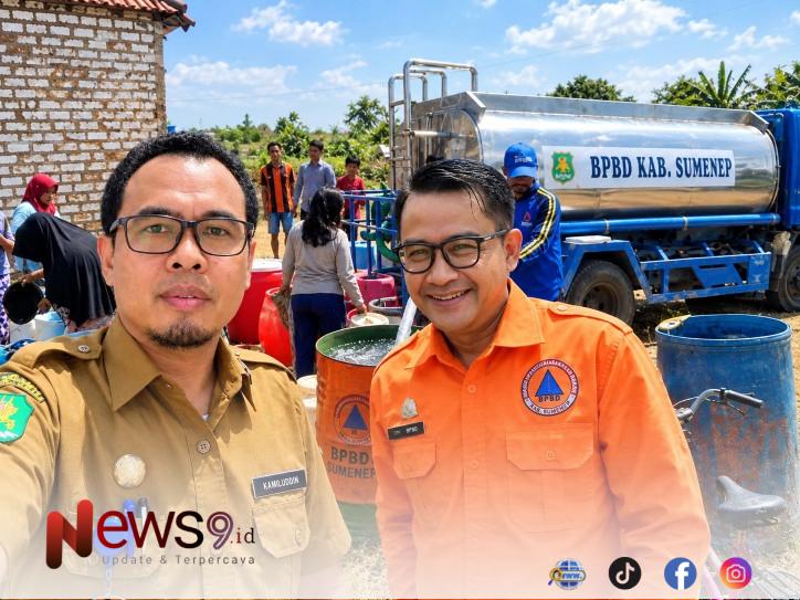 FOTO: Kepala Pelaksana (Kalaksa) BPBD Sumenep, Kamiluddin,  (kiri) bersama Kabid Pencegahan dan Kesiapsiagaan BPBD Sumenep, Moh. Ilyas, (kanan). @by_News9.id