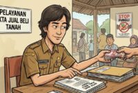 FOTO: (ilustrasi) Pengurusan dokumen pertanahan, Akta Jual Beli/sertifikat. @by_News9.id