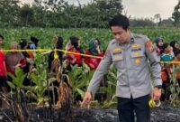 FOTO: Petugas telah mengamankan pasang garis police lokasi dan melakukan pemeriksaan awal di TKP. @by_News9.id