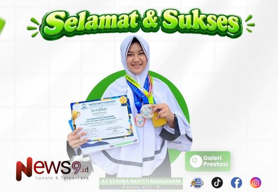 FOTO: Syahra Nastiti Ramadhani, siswi kelas VIII SMP Integral Luqman Al-Hakim Sumenep, @by_News9.id