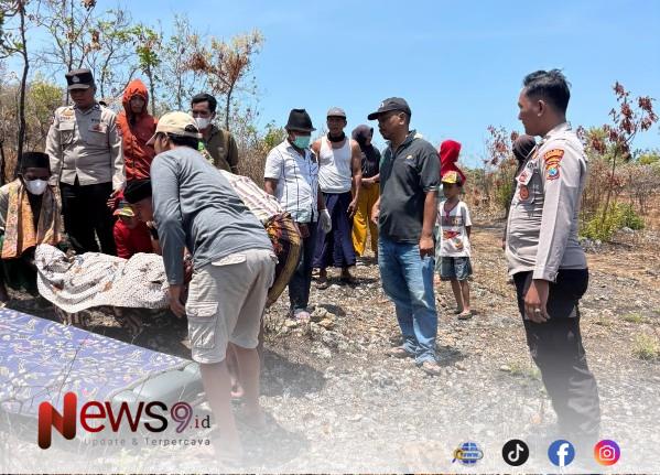 FOTO: Penemuan seorang perempuan dalam kondisi meninggal dunia di area tanah tegal. @by_News9.id