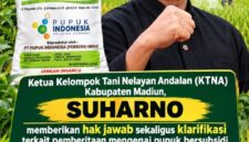 FOTO: Suharno, Ketua Kelompok Tani Nelayan Andalan (KTNA) Kabupaten Madiun, @by_News9.id