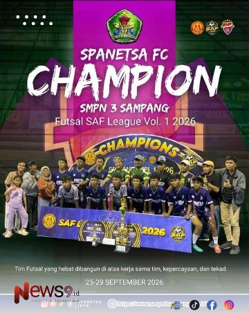 FOTO: Spanetsa FC, tim futsal SMP Negeri 3 Sampang, @by_News9.id