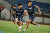 FOTO: Laskar Sape Kerrab pada sesi latihan menjelang laga melawan Persijap Jepara. @by_News9.id
