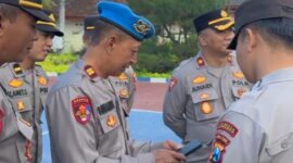 FOTO: Kasi Propam Iptu Suwandi dalam kegiatan Penegakan Ketertiban dan Disiplin (Gaktibplin). @by_News9.id