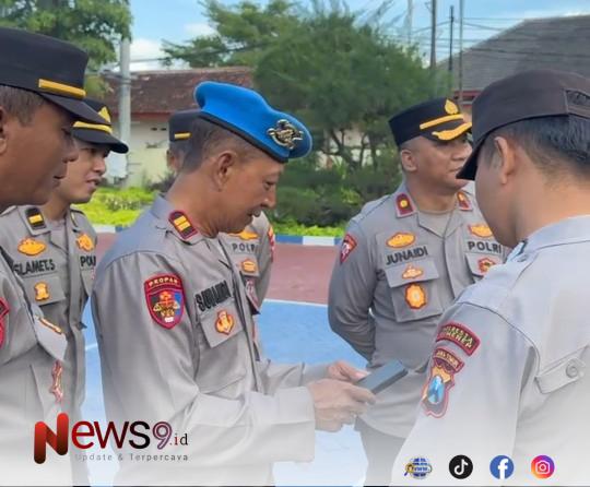 FOTO: Kasi Propam Iptu Suwandi dalam kegiatan Penegakan Ketertiban dan Disiplin (Gaktibplin). @by_News9.id
