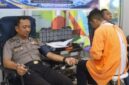 FOTO: Kasubsi Si Humas Polres Lumajang Ipda Suprapto saat Donor Darah. @by_News9.id
