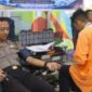 FOTO: Kasubsi Si Humas Polres Lumajang Ipda Suprapto saat Donor Darah. @by_News9.id