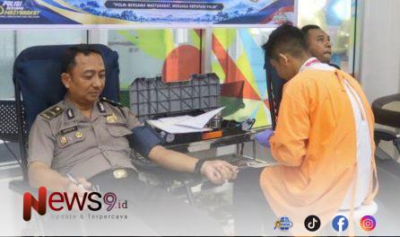 FOTO: Kasubsi Si Humas Polres Lumajang Ipda Suprapto saat Donor Darah. @by_News9.id