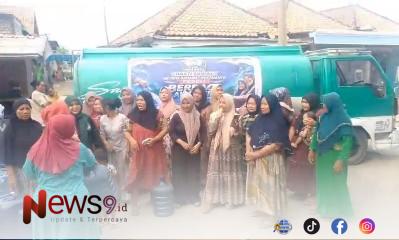 FOTO: Bantuan air bersih kepada warga Desa Disanah, Sreseh, Sampang, @by_News9.id
