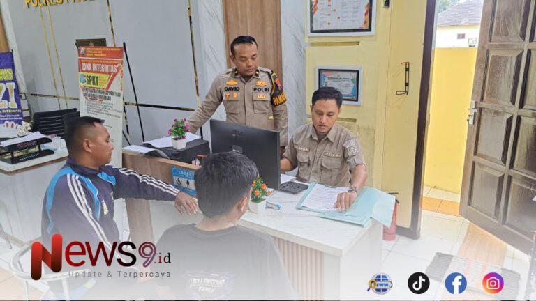 FOTO: Korban Pengroyokan membuat laporan di Polres Probolinggo. @by_News9.id