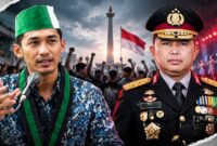 FOTO: (AI) M. Shohir, Ketua Badko HMI Jatim Bidang Perguruan Tinggi, Kemahasiswaan, dan Kepemudaan (PTKP), (kanan), bersama Kapolda Jawa Timur, @by_News9.id