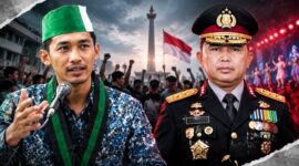 FOTO: (AI) M. Shohir, Ketua Badko HMI Jatim Bidang Perguruan Tinggi, Kemahasiswaan, dan Kepemudaan (PTKP), (kanan), bersama Kapolda Jawa Timur, @by_News9.id