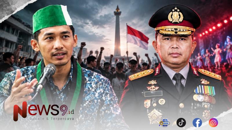 FOTO: (AI) M. Shohir, Ketua Badko HMI Jatim Bidang Perguruan Tinggi, Kemahasiswaan, dan Kepemudaan (PTKP), (kanan), bersama Kapolda Jawa Timur, @by_News9.id