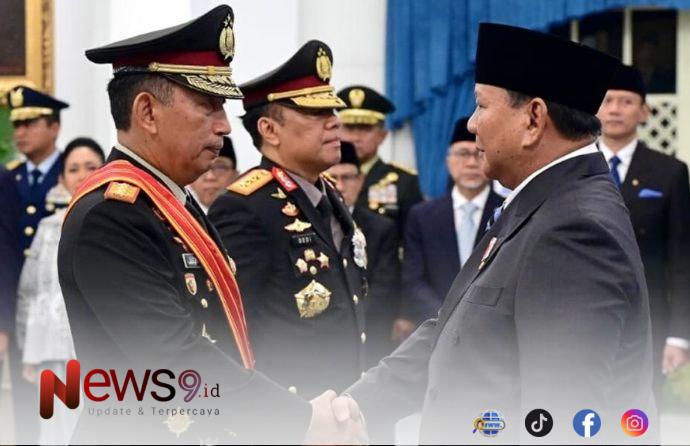 FOTO: Presiden Prabowo Subianto pada pelantikan 18 pejabat negara di Istana Negara, Jakarta, @by_News9.id